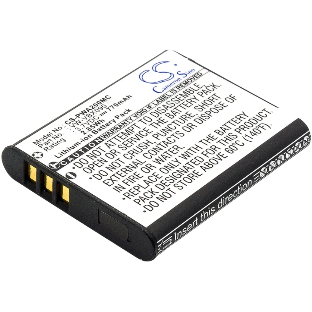 

Li-ion Camera Battery for Panasonic, 3.7V, 770mAh, Compatible Models: HX-WA30W, HX-WA3GK, WA2, WA20