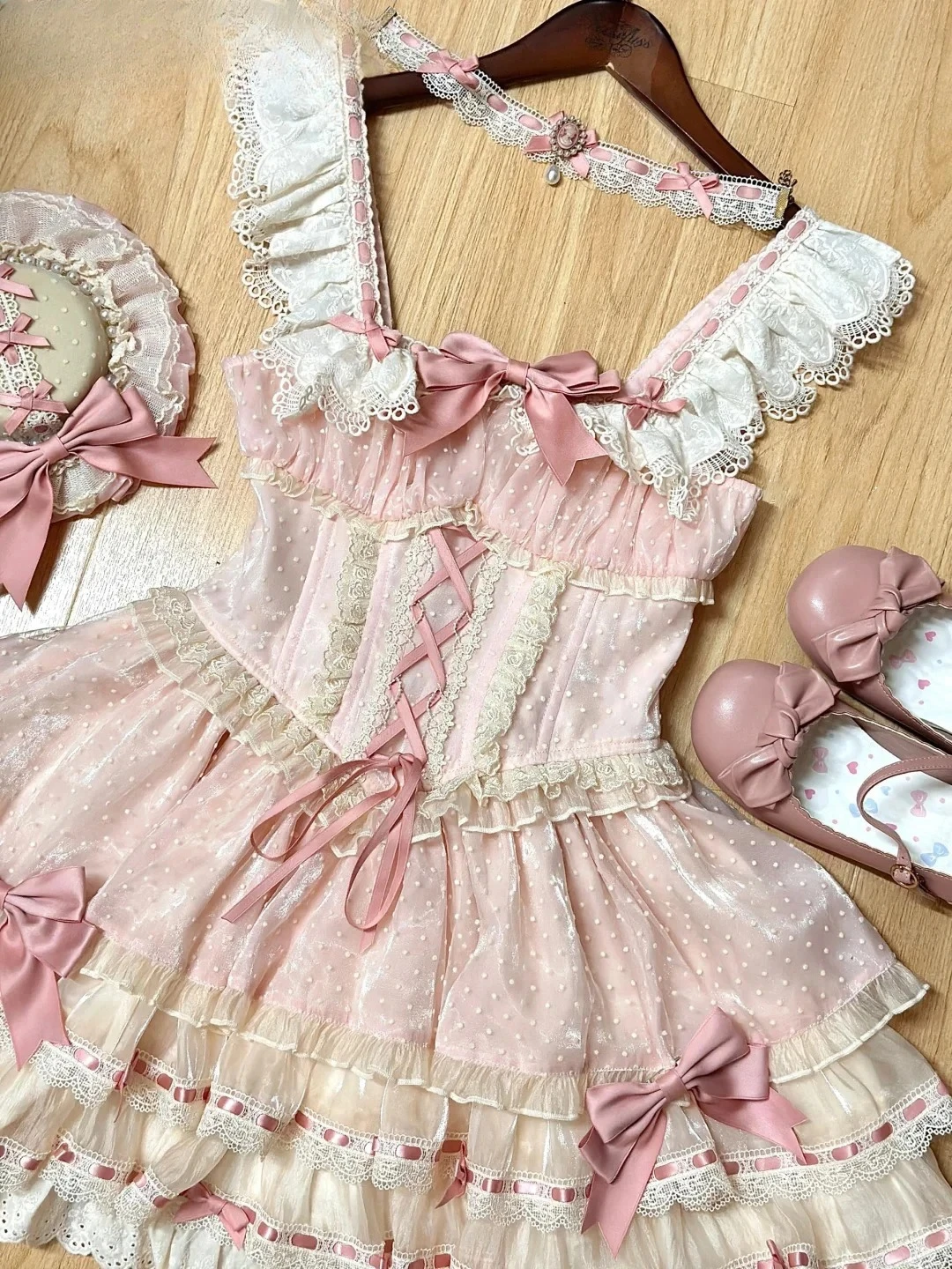 Dolce ragazza senza spalline JSK bretella tutu abiti principessa compleanno abito elegante temperamento balletto stile Lolita vestito 2025 caldo