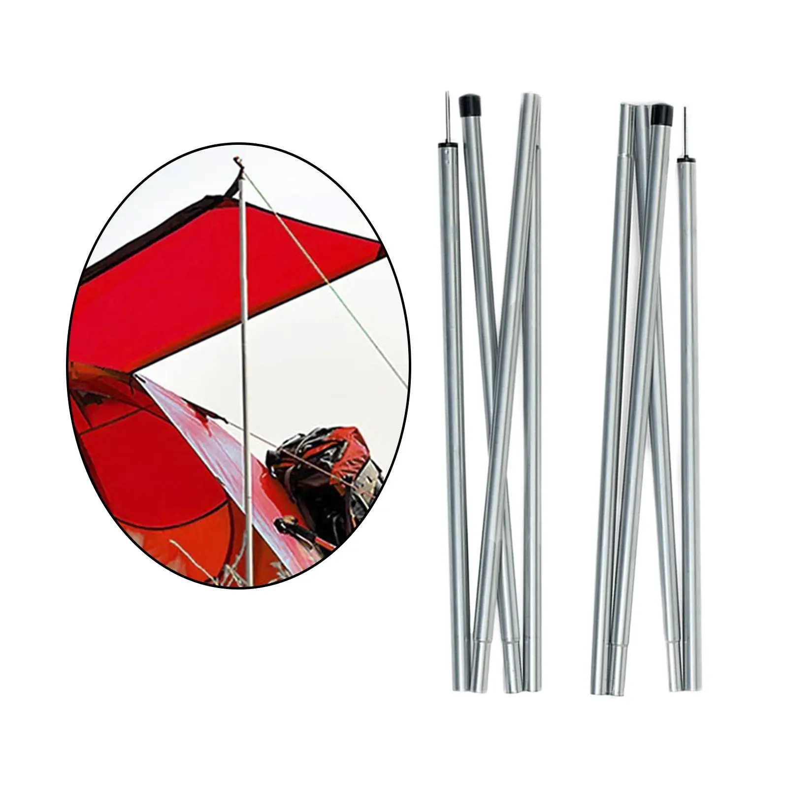 8x Telescopic Tent Tarp Poles Portable Rainfly 21.7