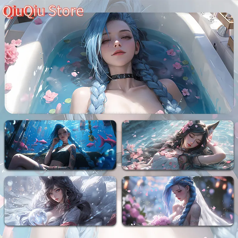 

Коврик для мыши, большой игровой коврик для клавиатуры, утолщенный коврик для мыши Jinx, индивидуальный мужской коврик для стола в стиле аниме