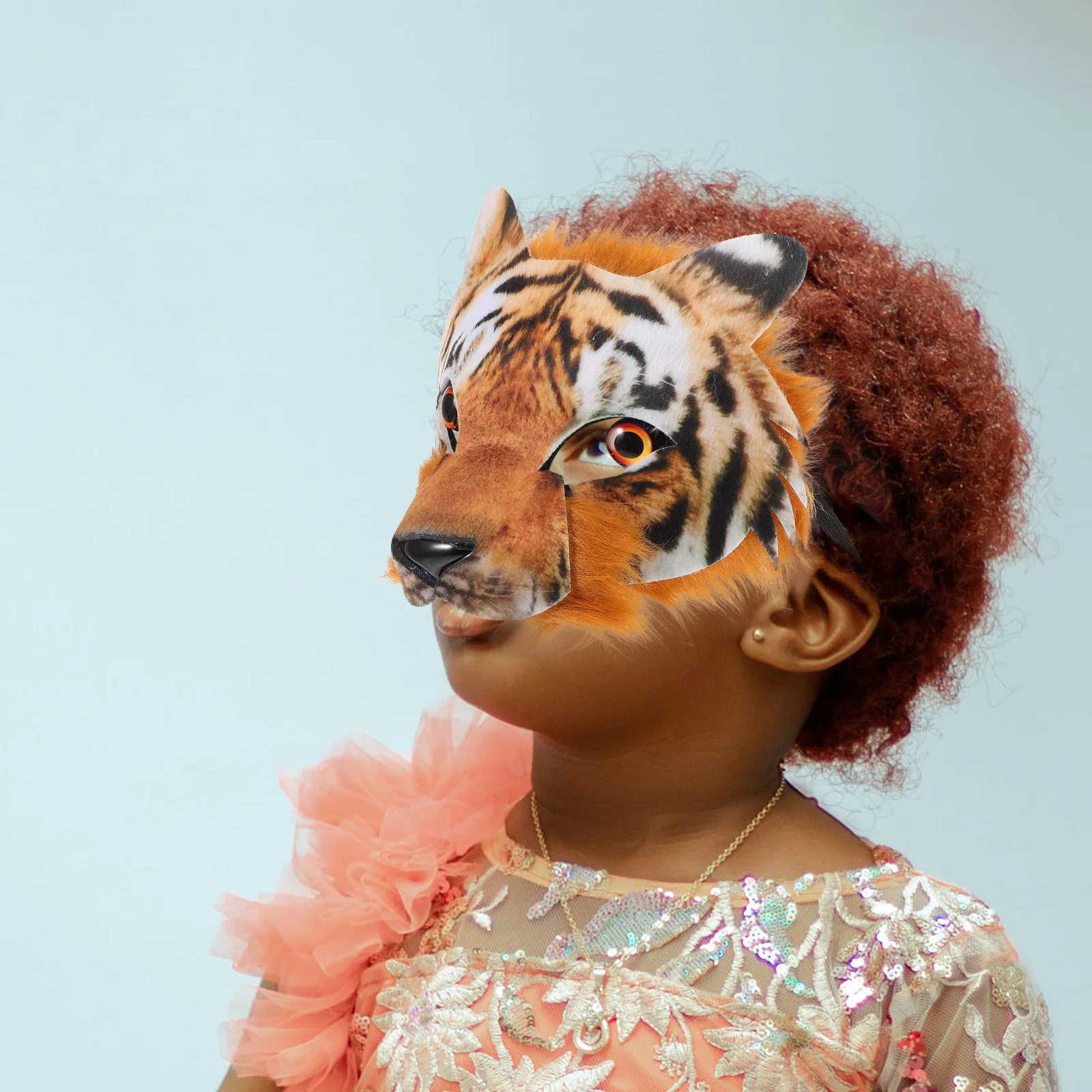 

Tiger 3D Animal Half Face Mask Realistic Costume Mask for Halloween Birthday Carnival Festival Cosplay Dress Up Party Supplies