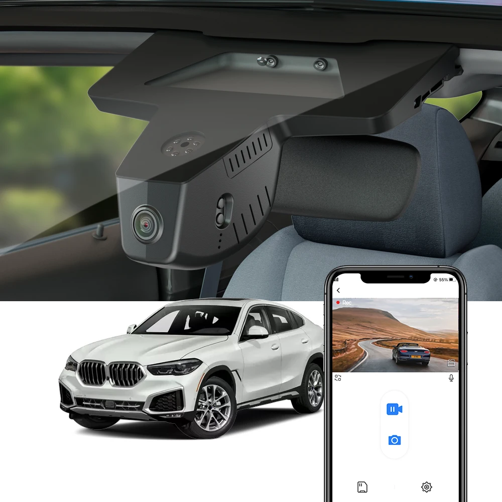 Dash Cam for BMW X6 G06 2020 to 2023, for BMW X6 F16 2015 to 2019,Fitcamx 4K 2160P Perfect OEM Look Car DVR WIFI Control by APP