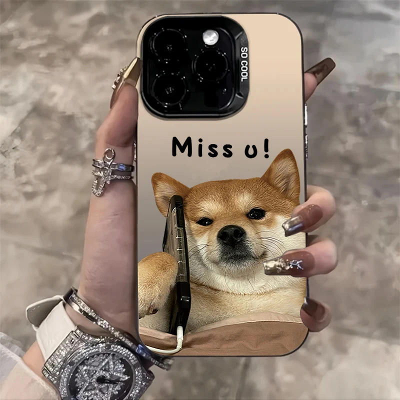 

Calling puppy phone case is suitable for iPhone 16 15 14 13 12 11 Pro/ Max/Plus shock-proof rear cover anti-fingerprint