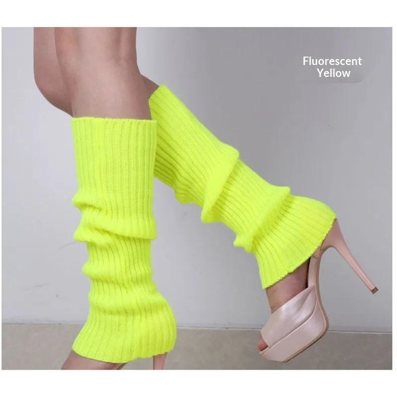 Unisex Knit Wool Shoe Insoles Fluorescent Candy Color Warm Autumn Winter Soft Shoe Inserts