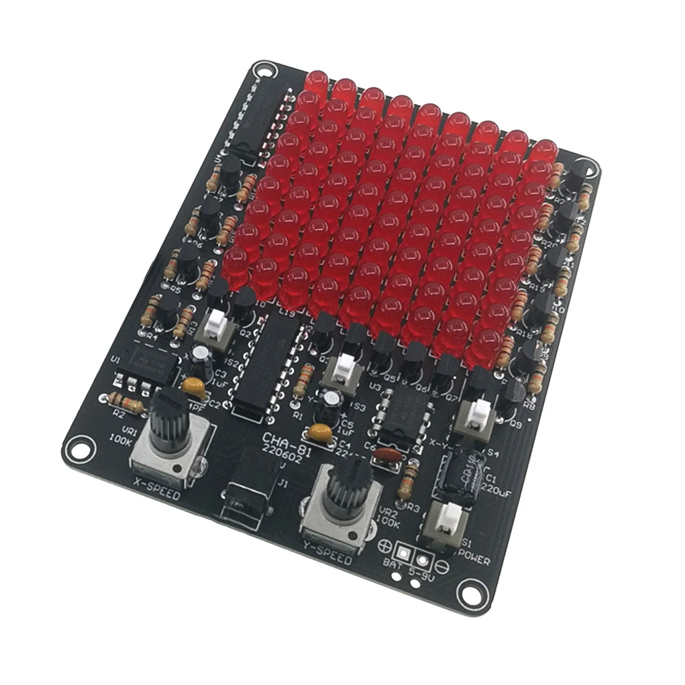 CHA-81 DC5-9V LED Tracking Light parti fai da te Kit di produzione elettronica 9 x9 LED Dot Matrix Kit fai da te ottimo per gli amanti del fai da te