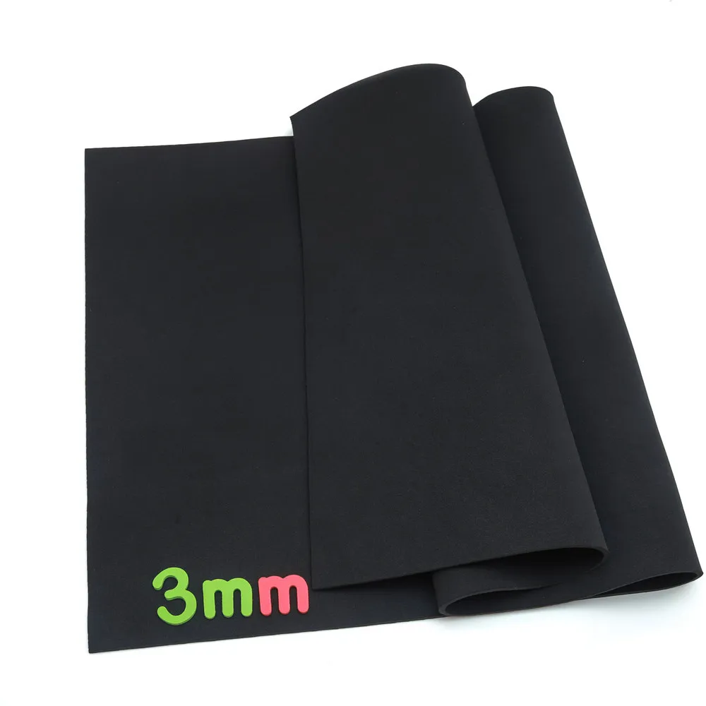 SBR Neoprene Sewing Cloth Fabric, School Bag, Mug Cover, Black Stretch, Waterproof Dive Cloth, 3mm Thick, Multi Size