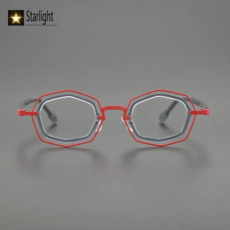 

Small Face Patchwork Retro Two-color Oval Glasses Frames Men Myopia Eyewear Women Reading Eyeglasses Frame Optical Man for 134mm