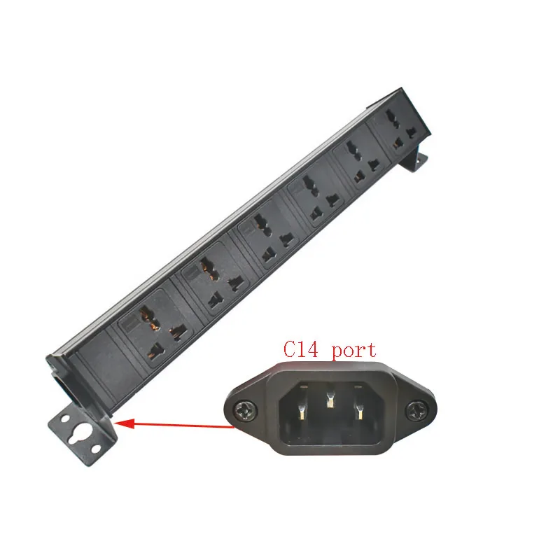 Aluminiumlegierungsgehäuse PDU Netzwerkschrank Rack 10A Universal-Desktop-Buchse 1-9AC Wireless