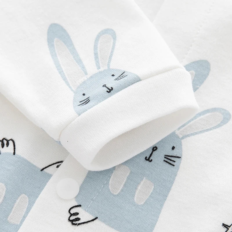 Een Standaard Baby Jumpsuit 0-6 Maanden Babykleding 3 Maanden Mannelijke Baby Uit Één Stuk Konijn Dun Katoenen Kruippak