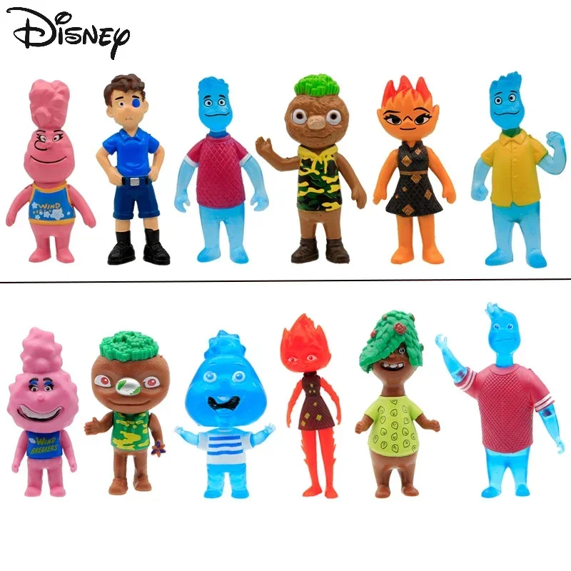 Disney Elemental Action Figure 6pcs/set Cartoon Character Wade Ember Gale Brook Cinder Lumen Bernie Lumen Model Dolls Kids Toys