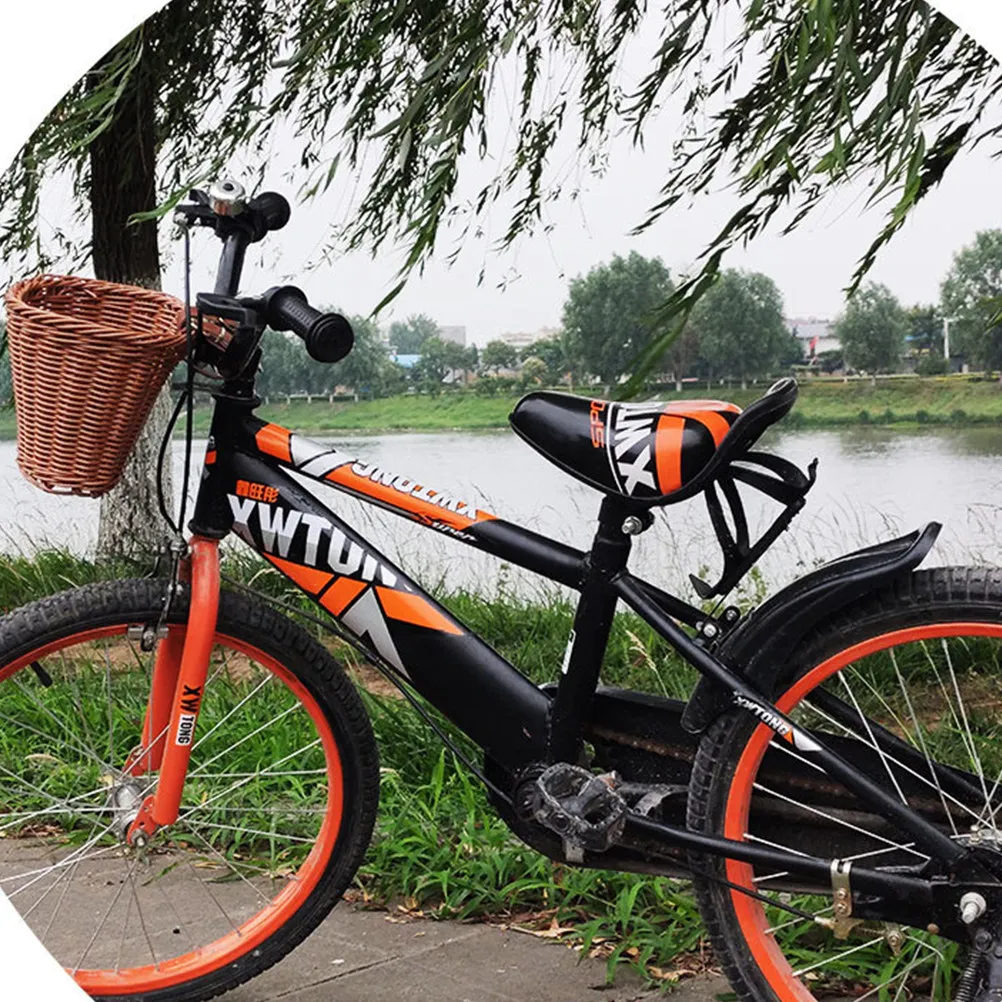 

1Pcs Large Capacity Children Bike Front Basket Waterproof Rattan Inspired Woven Design Easy Installation No Tools Required Dark