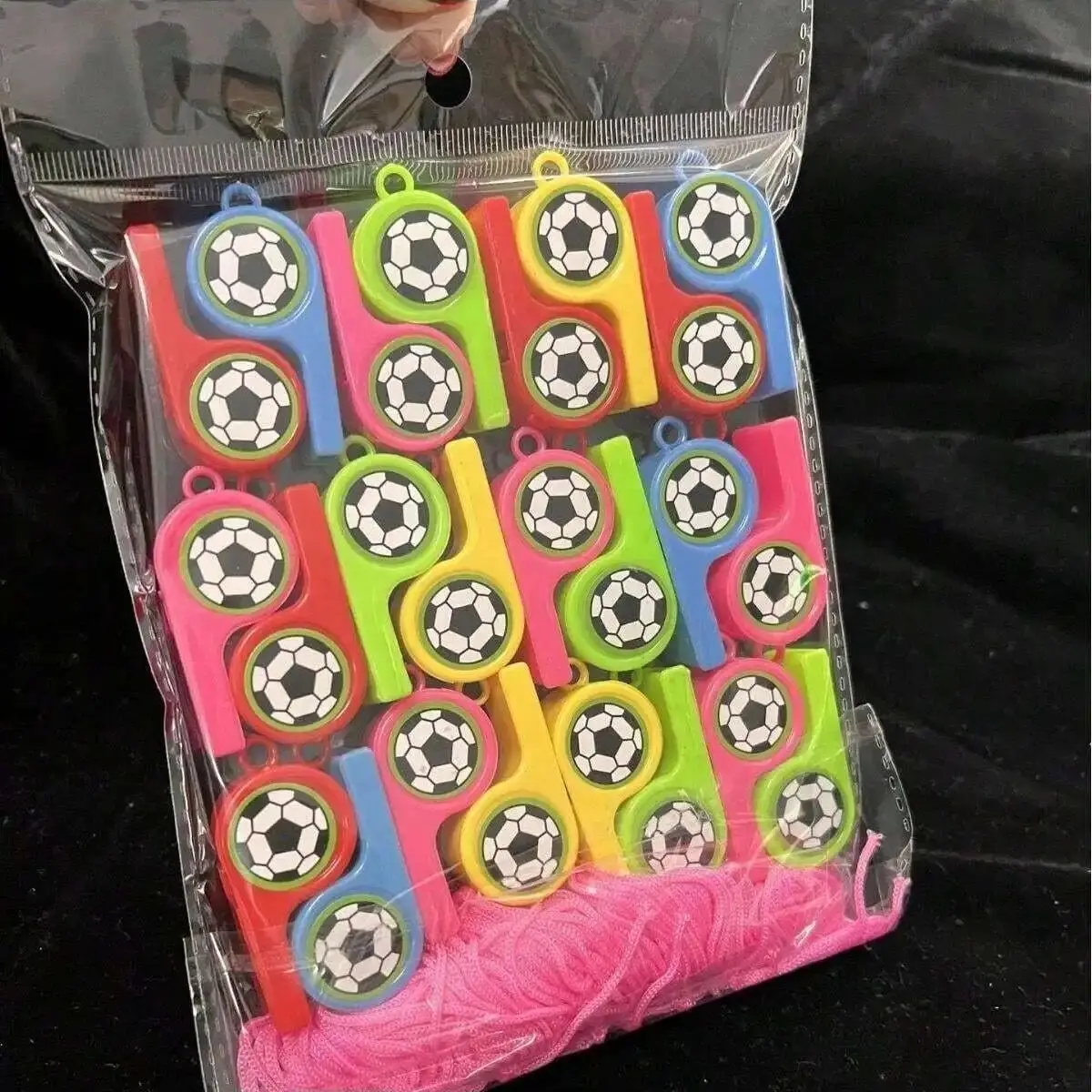 

12/24/48pcs Random Color Cheering Props & Referee Whistle For Birthday Party Or Football Match