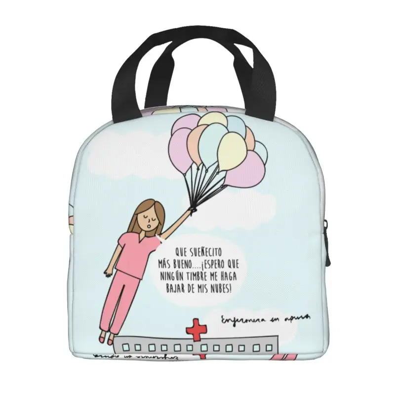 Enfermera En Apuros Doctor Nurse Medical Insulated Lunch Bags for School Office Resuable Thermal Cooler Lunch Box Women Children