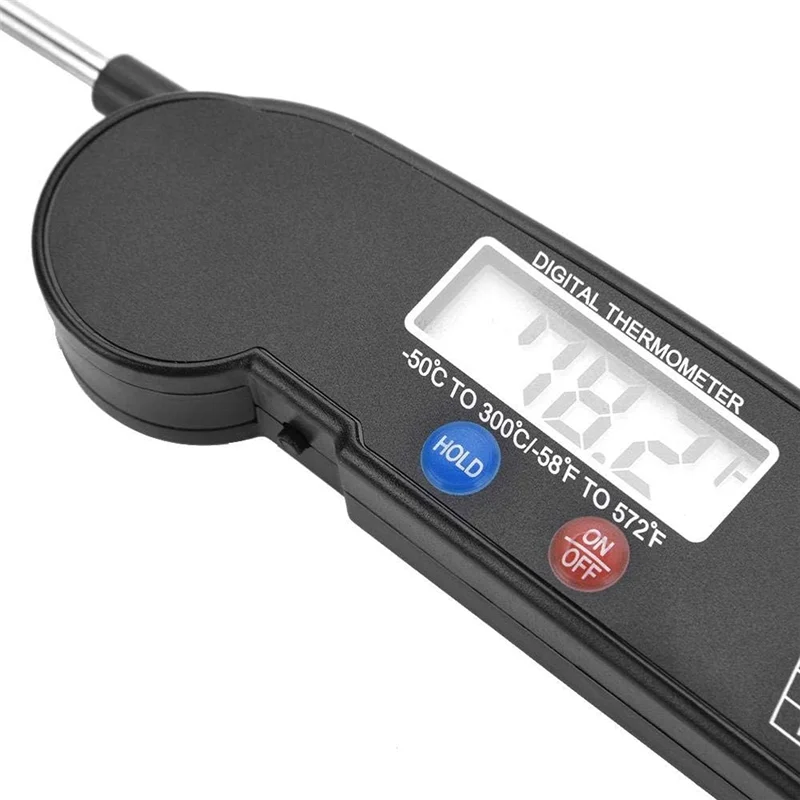 Food Thermometer Withfolding Probe Turkey Fish Beef Kitchen Cooking BBQ Grill Temp Tester
