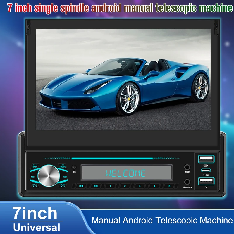 Universal 1 Din 7inch Car Radio GPS Navi Retractable Screen Multimedia Video MP5 Player Car Stereo WiFi Bluetooth Mirror Link