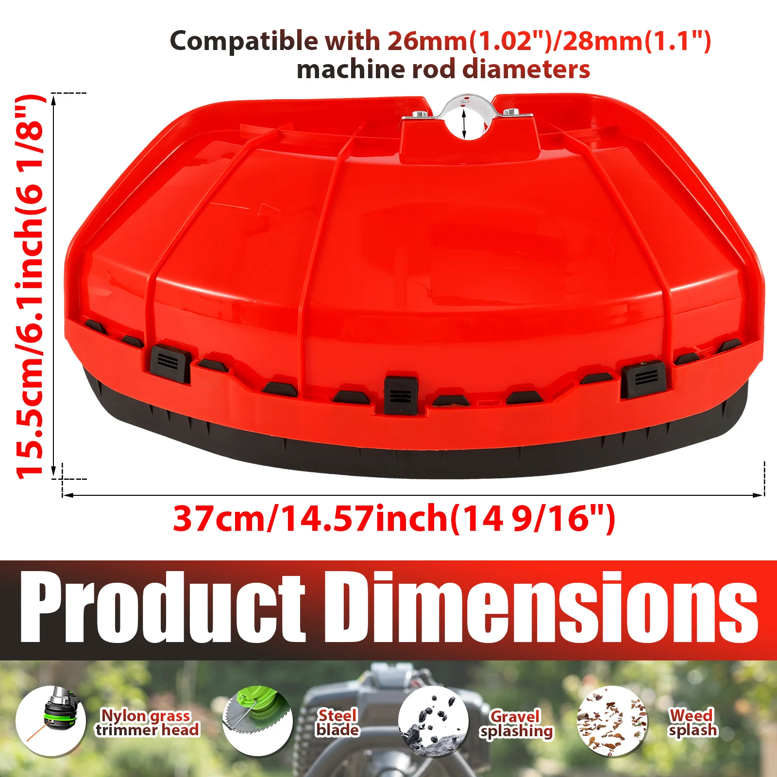 Whipper Snipper Guard 26mm 28mm Brush Cutter Shield Line Trimmer Debris Protection Replacement Cover for Straight Shaft Trimmers