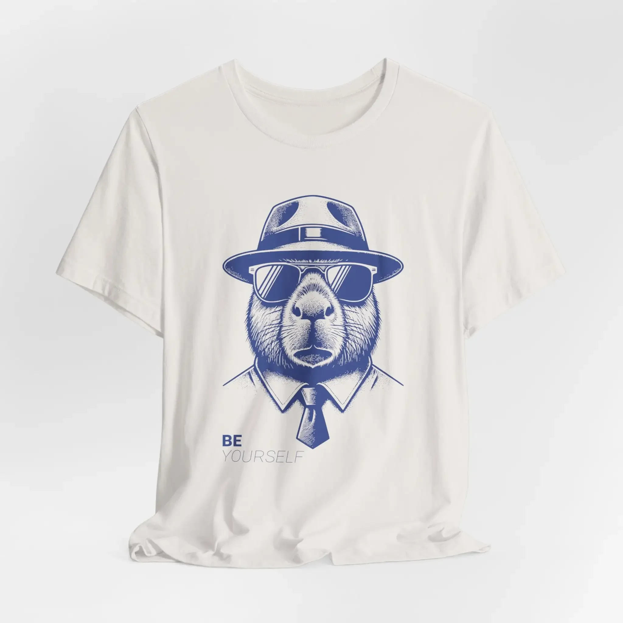 Lustiges Capybara-Motivations-T-Shirt „Be Yourself Cappy Animal Lover“ im Vintage-Stil