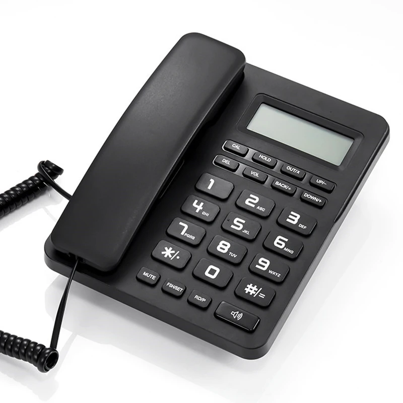 Desktop Corded Telephone Landline Phone with Caller ID, LCD Display, Adjustable Volume & LCD Brightness