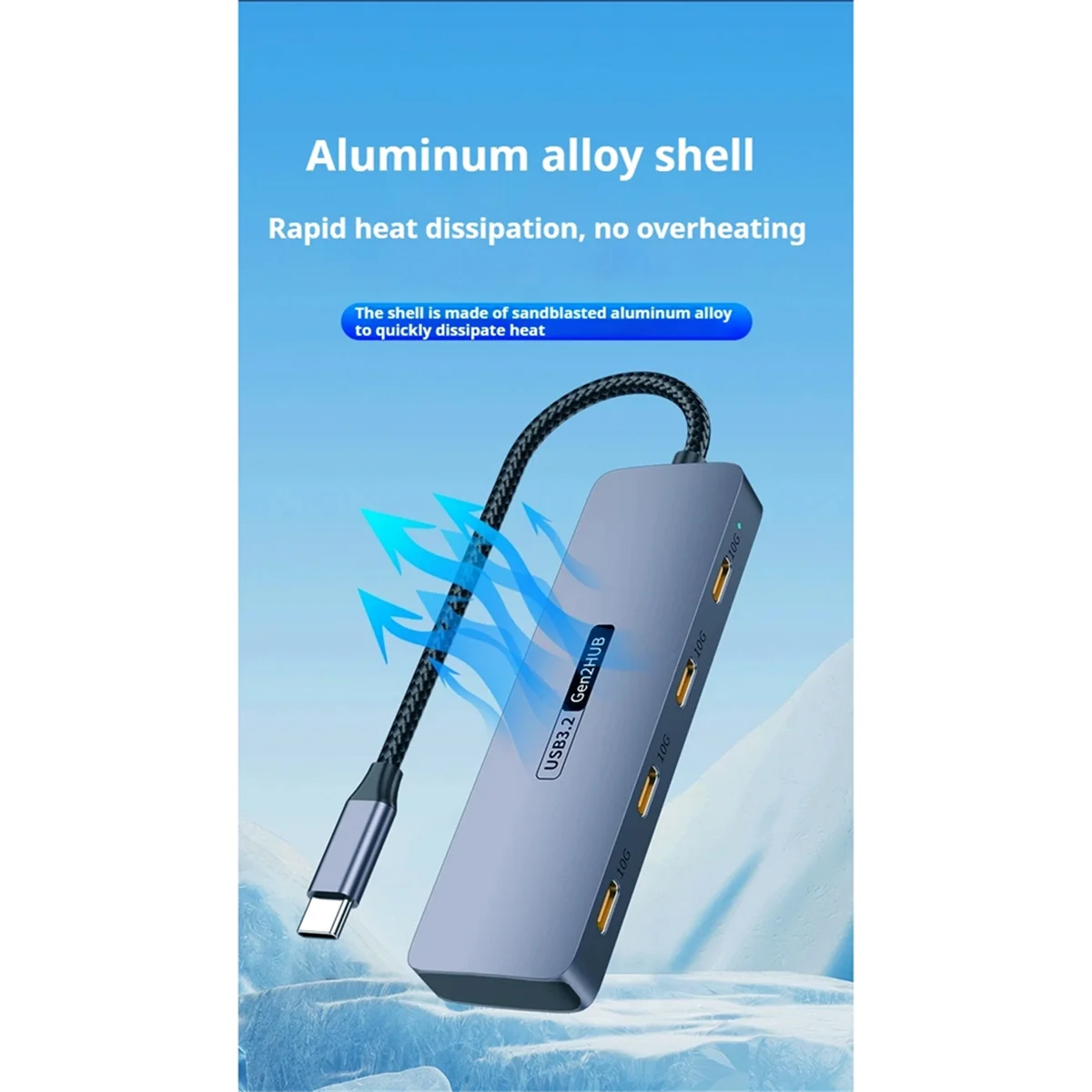 

Высокоскоростной USB-разветвитель, 4 порта, 10 Гбит/с, USB Type-C 3,2