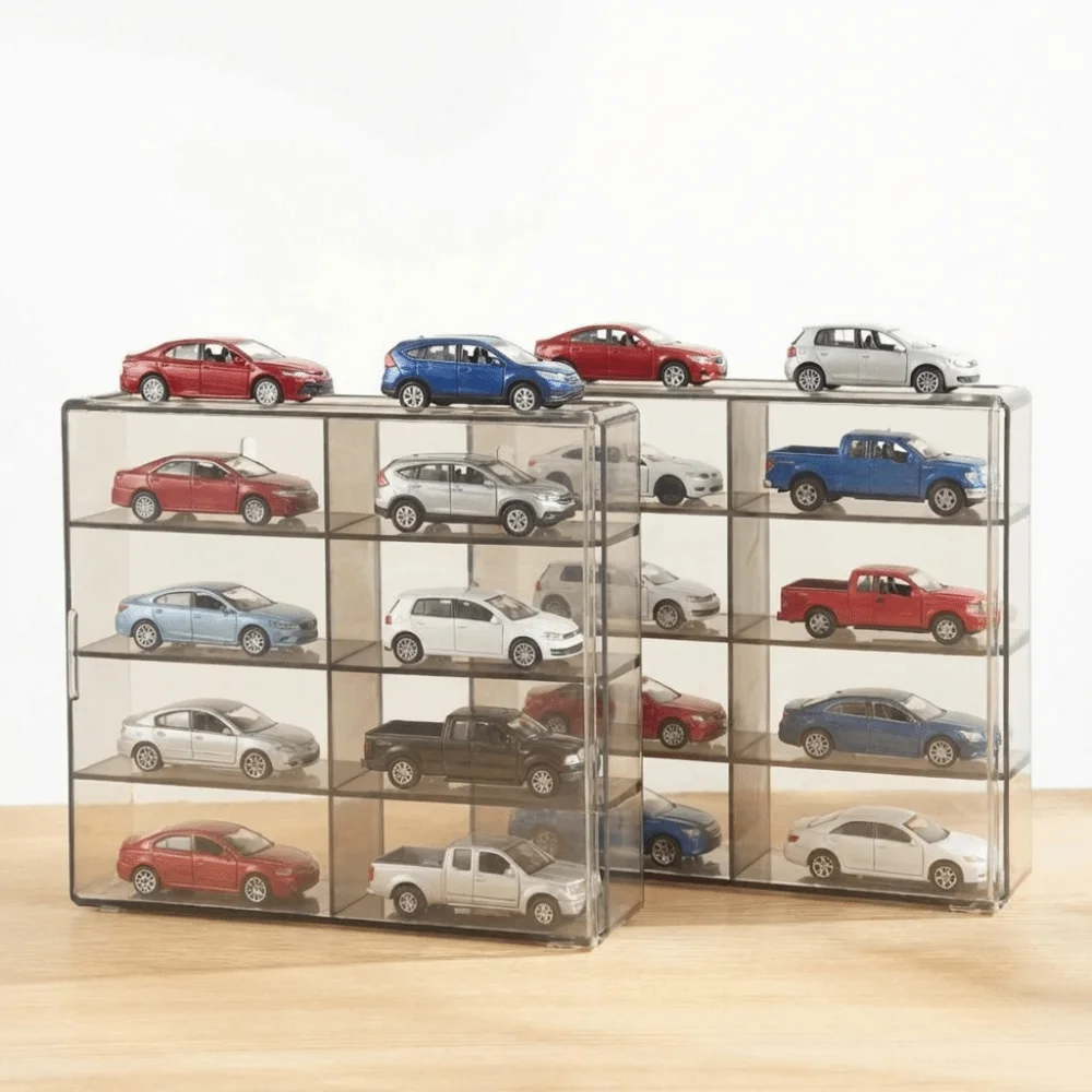 

Transparent 1:64 Model Cars Display Box 8 Grids Acrylic Cabinet Wall Mounted Dustproof Storage Box for Hotwheels Cars