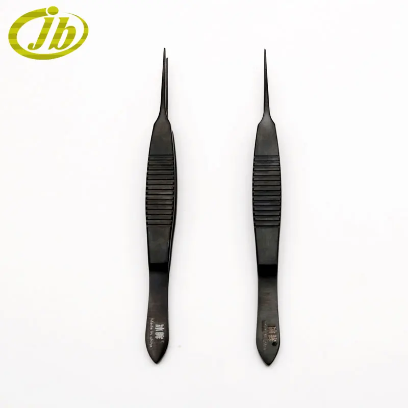 Pinzas oftálmicas de 0,3/0,4/0,6mm, instrumentos oftálmicos de acero inoxidable negro, herramienta de párpado doble, pinzas para tejidos