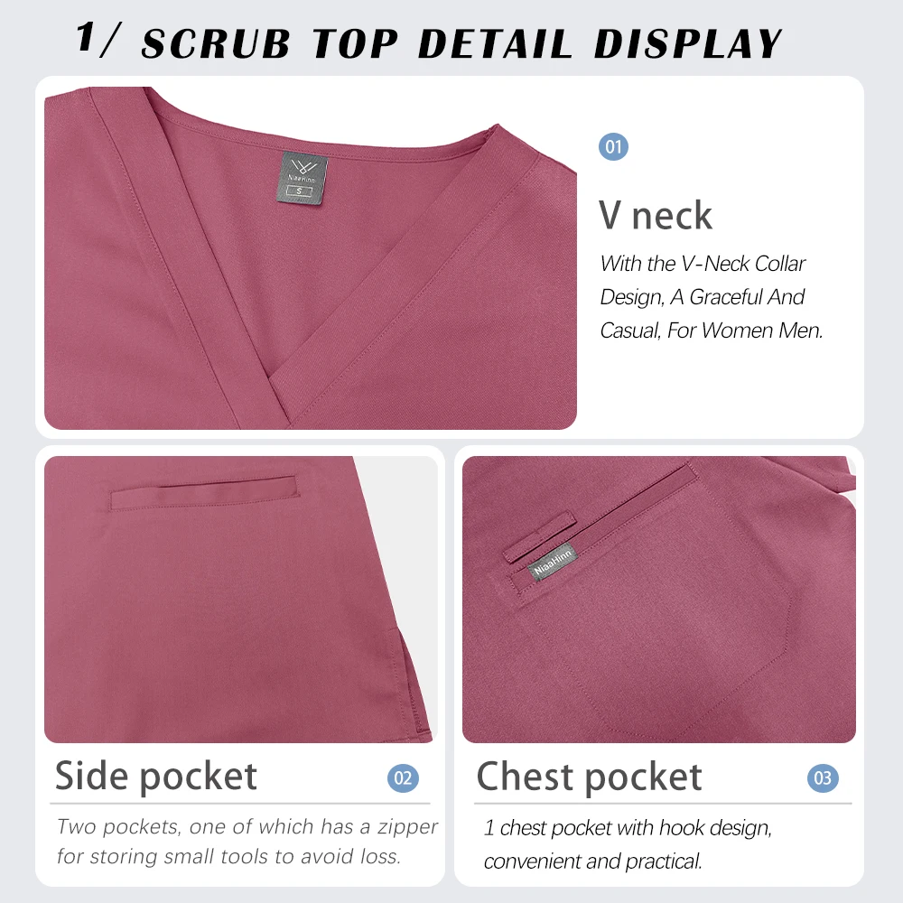 Profesjonalne komplety medyczne: wysokiej jakości odzież robocza dla pielęgniarek, bluzka z krótkim rękawem, proste spodnie, odzież pielęgniarska, strój szpitalny.
