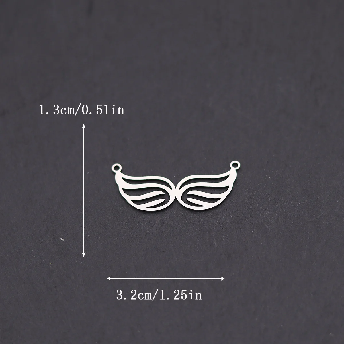 3 قطعة أجنحة الملاك المزدوجة سحر لصنع المجوهرات أساور رائعة قلادة الفولاذ المقاوم للصدأ قلادة DIY بها بنفسك اليدوية هدايا الاطفال #6