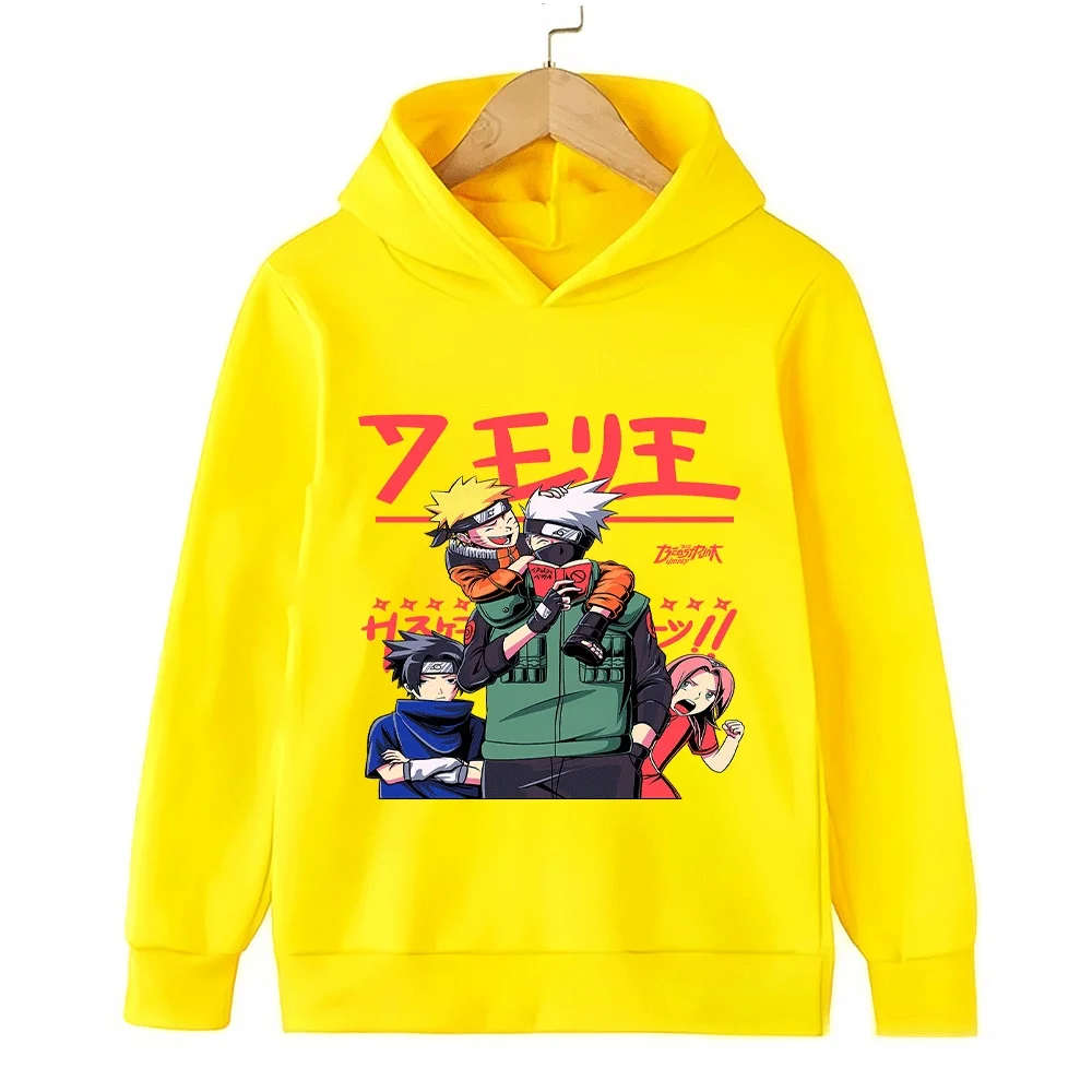 Sudadera con capucha de Naruto Anime para niños, sudadera gráfica del equipo 7 Kakashi Naruto Sasuke Sakura para niños y niñas, manga larga de dibujos animados