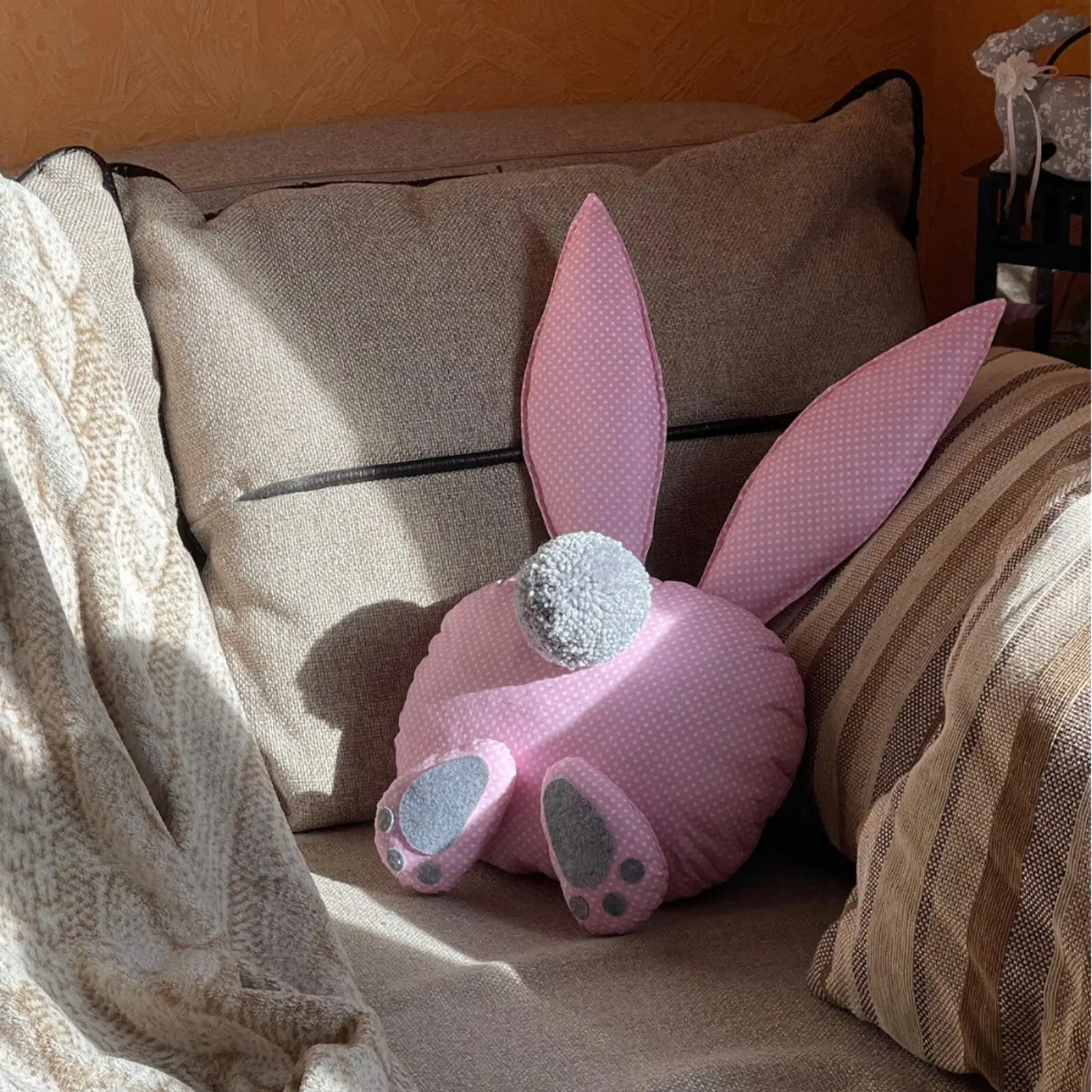 Coniglietto pasquale morbido 3D compatto bambola delicata coniglietto di peluche per amici di famiglia donne bambini ragazzo ragazza compleanno casa stanza interna