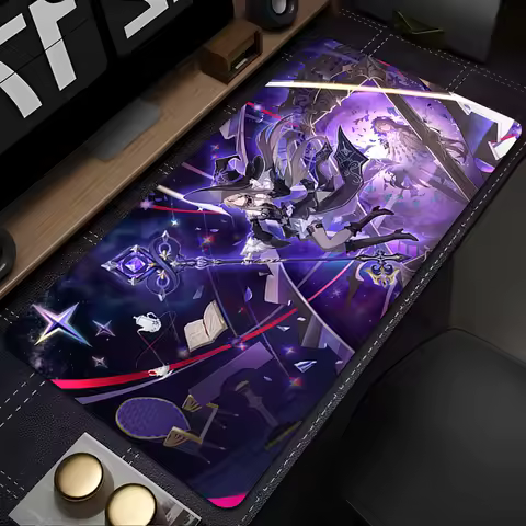 Mouse Pad Purple Flower Kawaii Laptop Mousepad Honkai Star Rail Herta HD Print Keyboard Pad PC Gaming Accessories Desk Mouse Mat