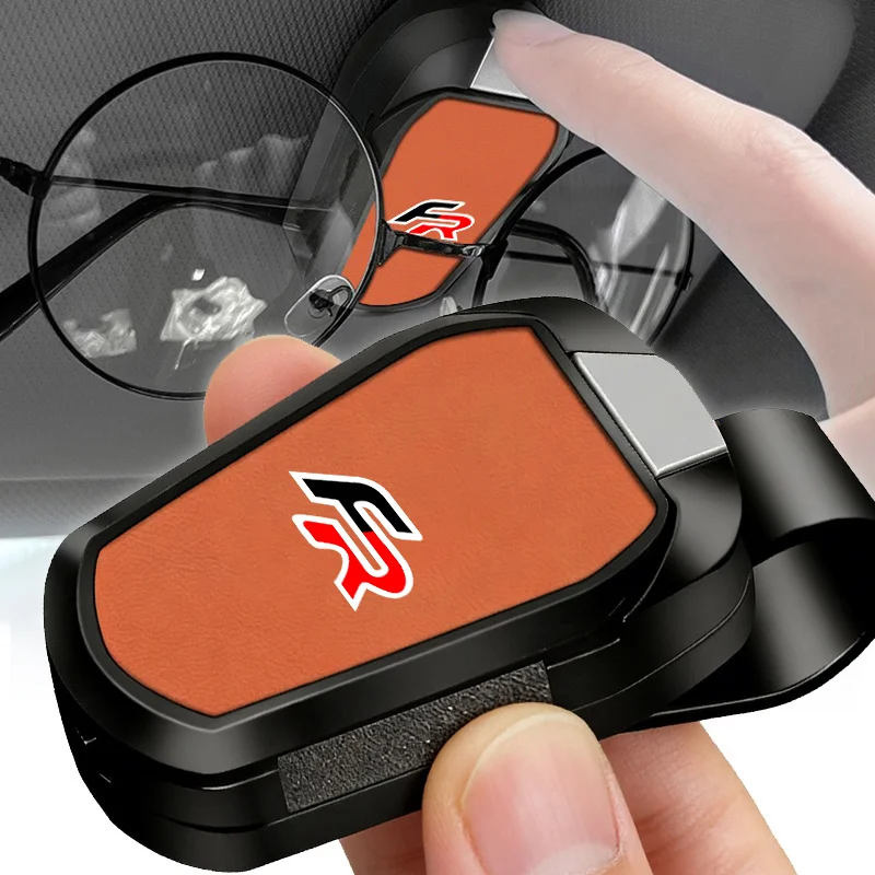 

Car Visor Sunglasses Holder Clip Goat Leather Magnetic Eyeglasses Hanger For Seat FR Leon Mk3 Ibiza Tarraco Arona Ateca Alhambra