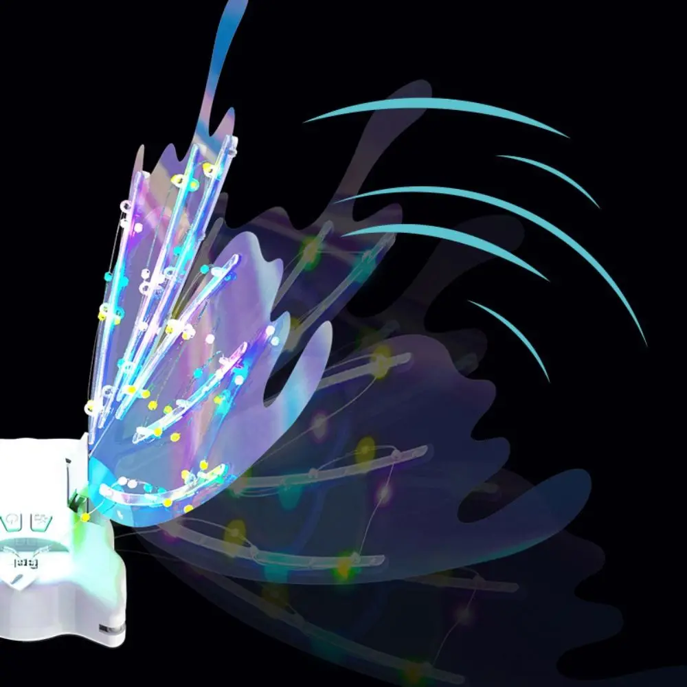 with Light Music Fairy Angel Wing Cosplay Shiny Electrical Moving Elf Wings Children's Dress Up Wings