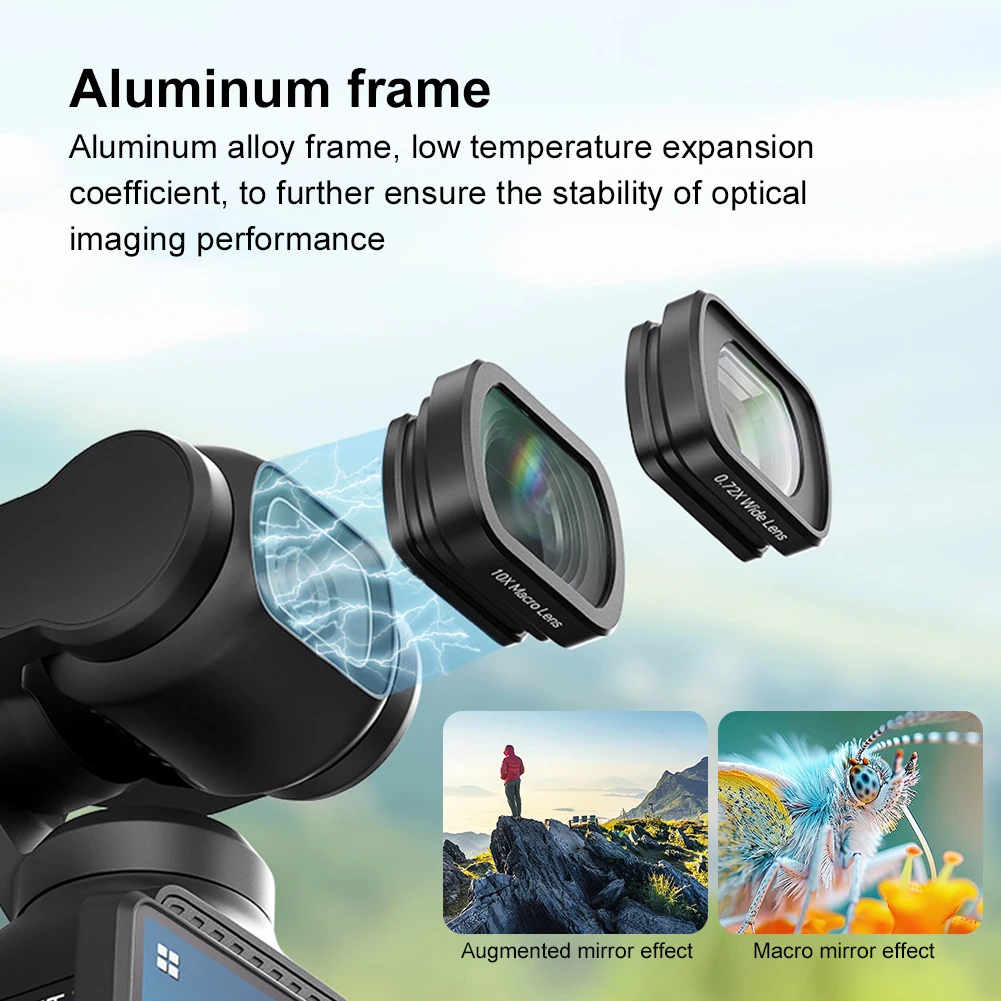 عدسة تليفوتوغرافي لـ Osmo Pocket 3 عدسة مغناطيسية قوية بزاوية واسعة/عدسة ماكرو بصرية لـ DJI Osmo Pocket 3 ملحقات الكاميرا