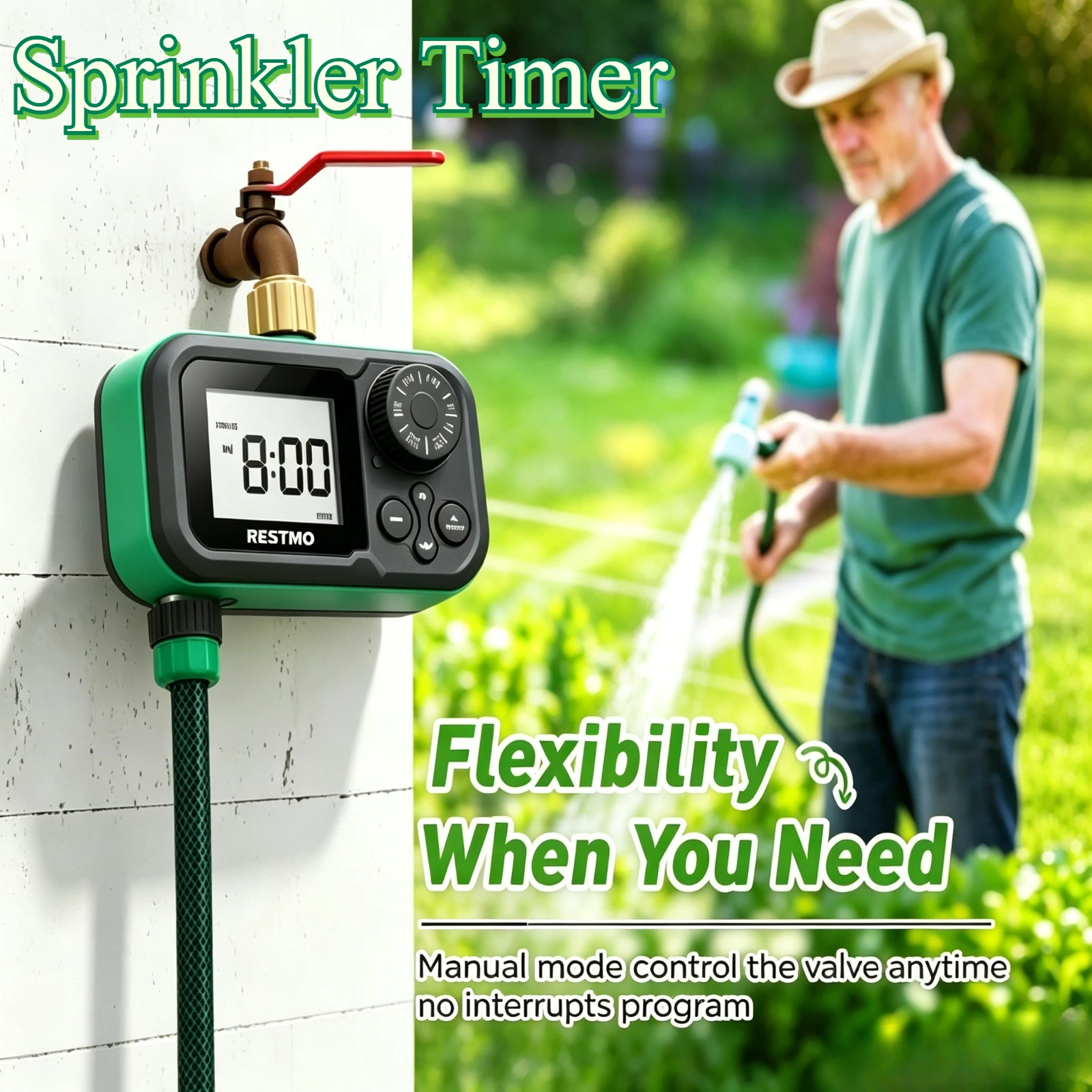Automatic Ball Valve Water Timer Low Water Pressure Garden Irrigation Timer for Lawn Yard Garden Irrigation Watering System