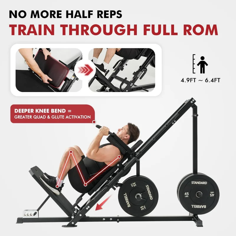 

Машины для прессования ног для домашнего спортзала с линейным подшипником, Hack Squat