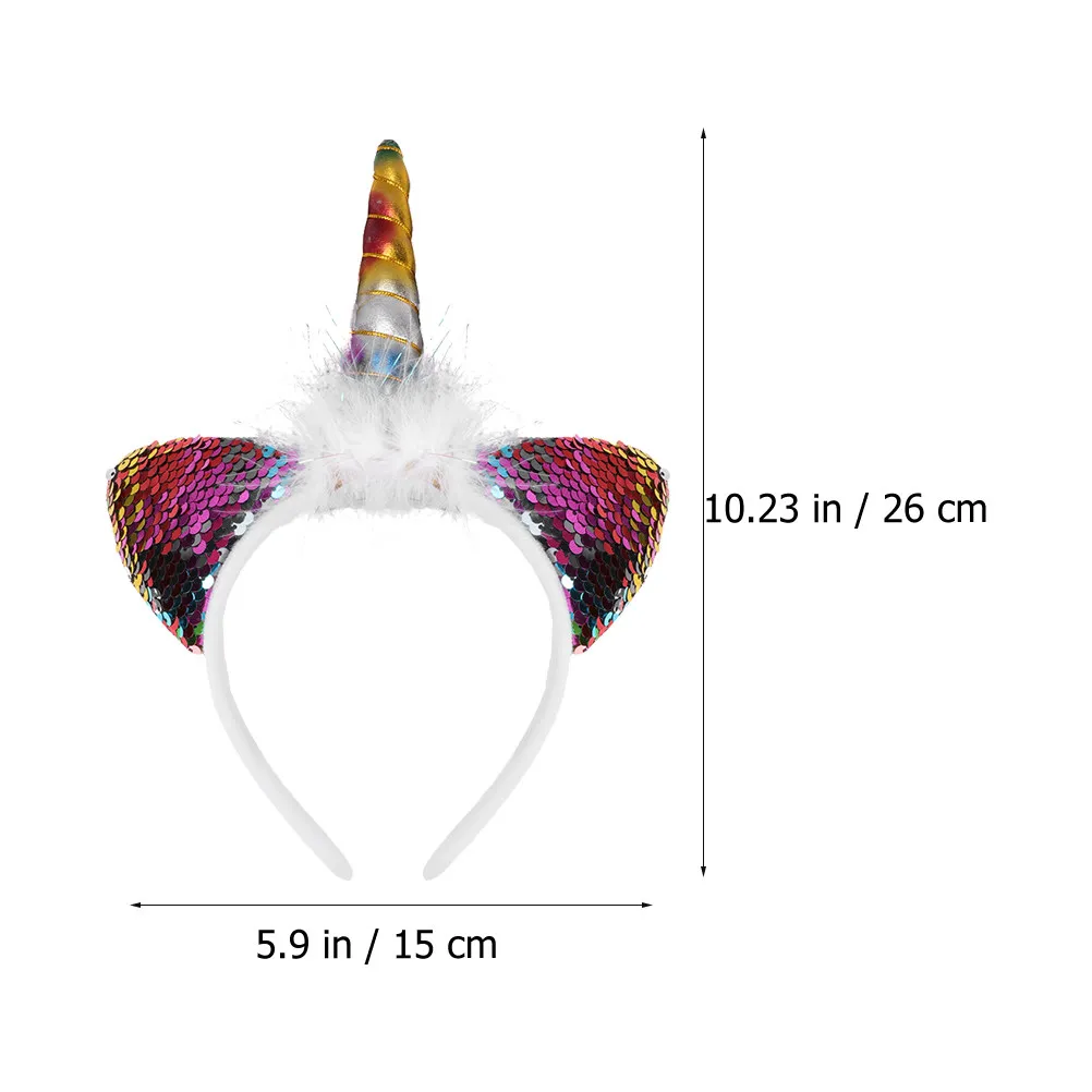 3Pcs Unicorn Headband Set Creative Funny Design Safe Lightweight Party Hair Decor Birthday Festival Halloween Cosplay