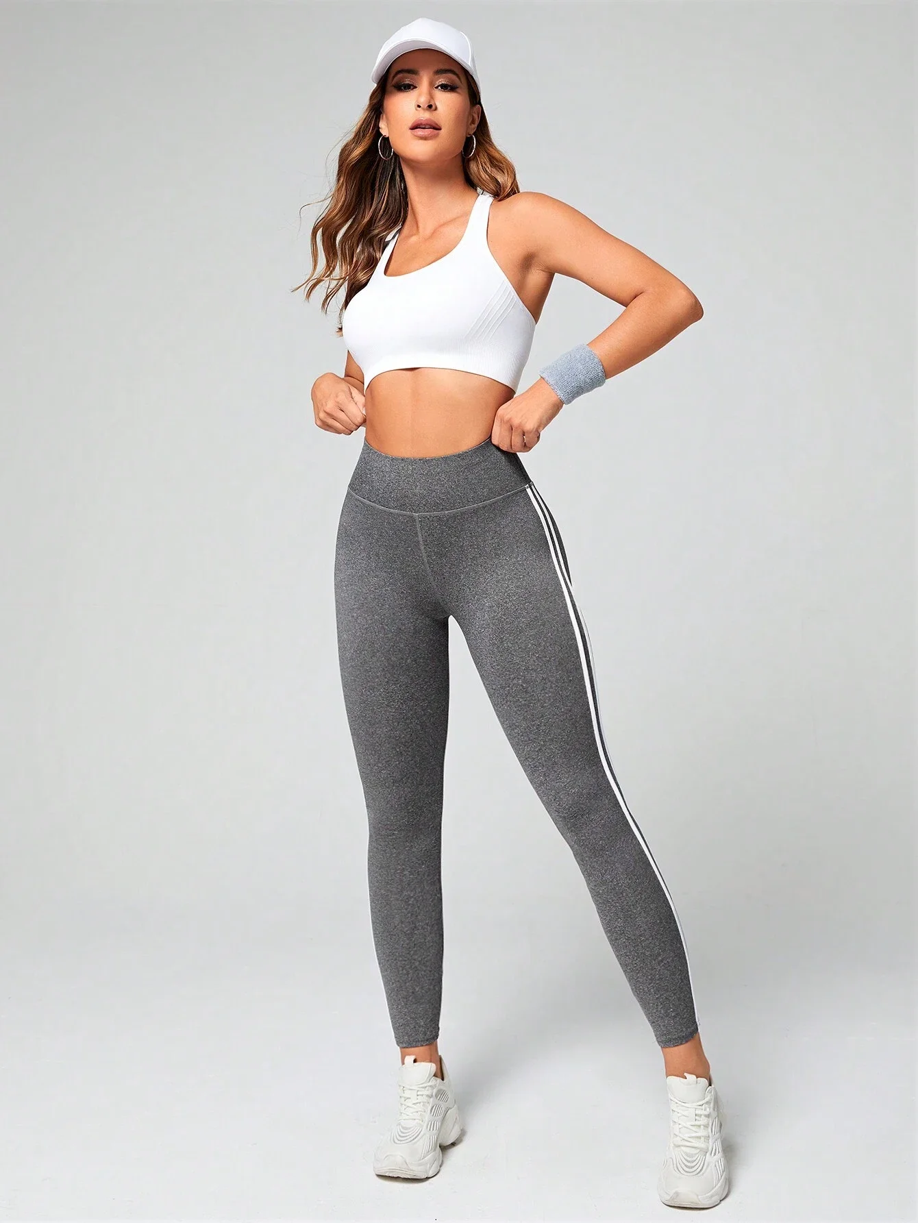 Side Stripe Tummy Control Sports Leggings