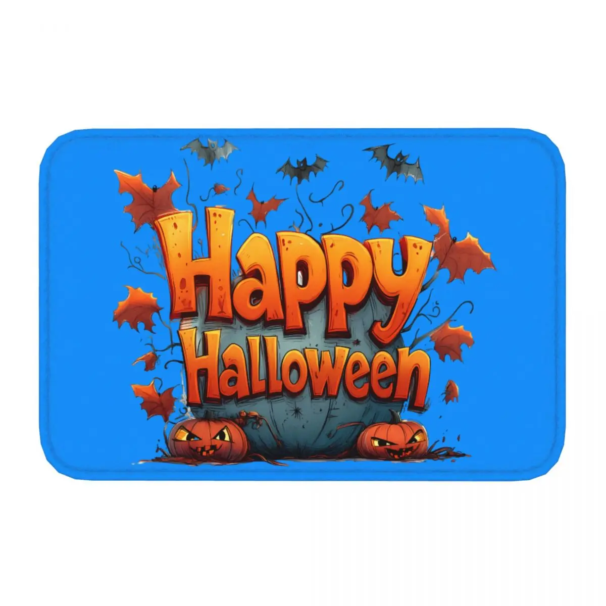 Happy Halloween Celebration 3 Doormat Anti-Slip Entrance Kitchen Bathroom Door Floor Mats Garden Carpet Rug