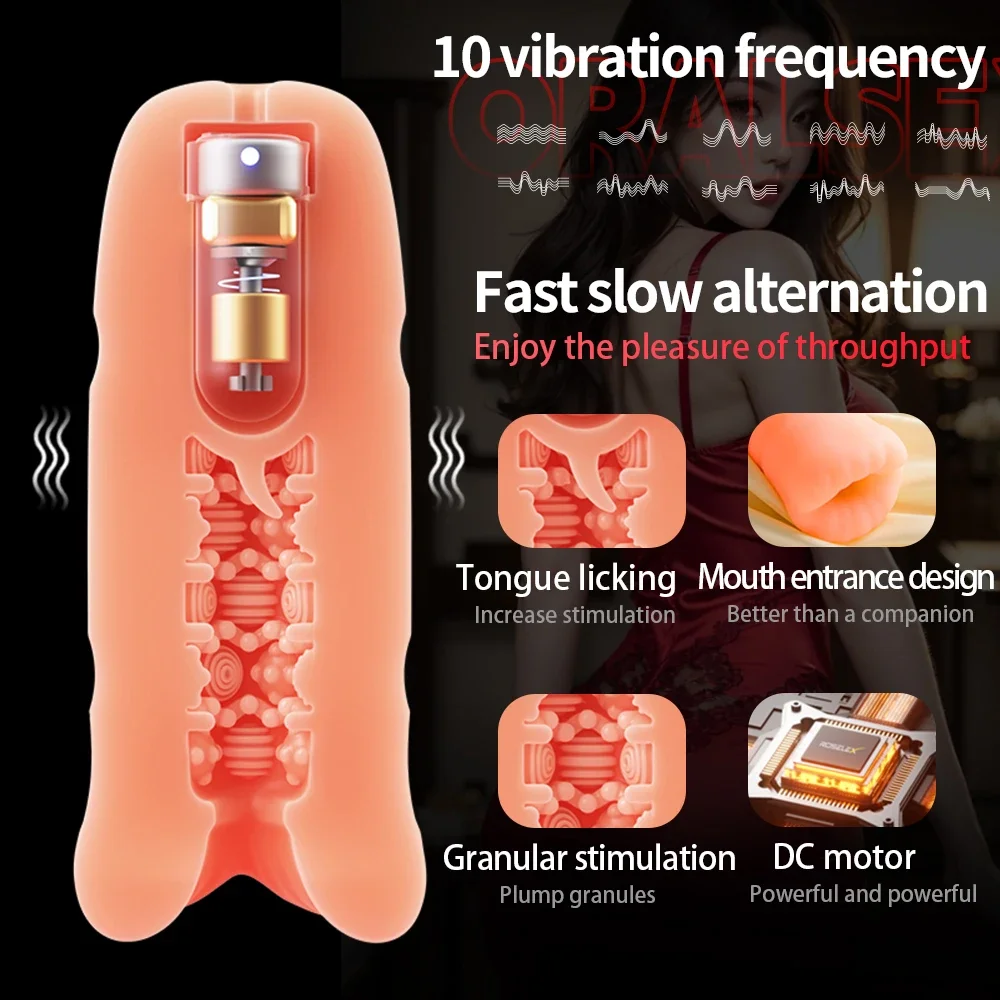 Male Masturbator Automatic Penis Vibration Blowjob Equipment Machine Vagina Masturbation Cup Pussy Sex Toys Adult Goods for Men