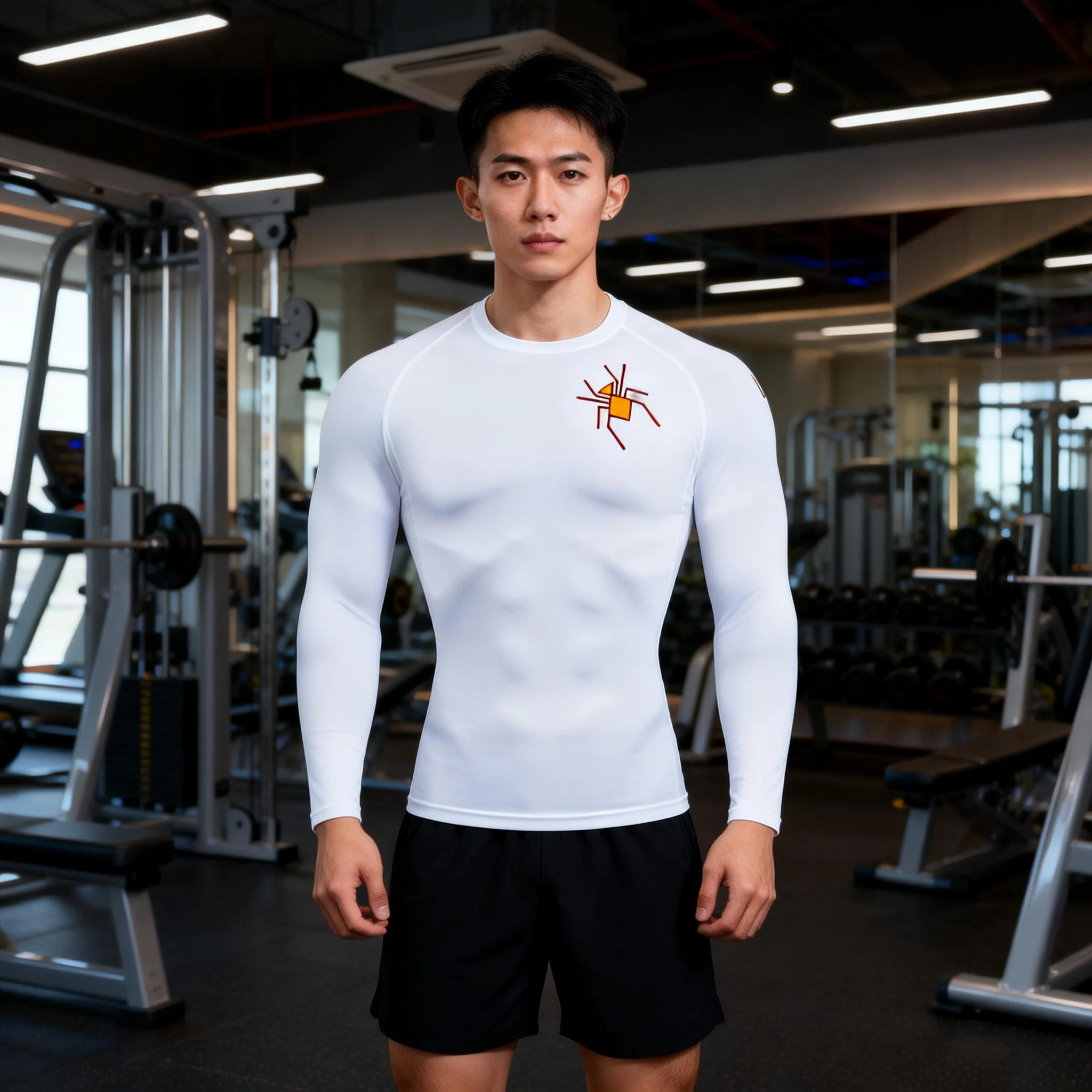 Minimalist Casual Breathable Compression Fitness Tight Fitting Long Sleeved  Training Jogging Shirt Gym Sportswear Quick Drying