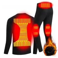 Winter Heated Suit Underwear Motorcycle USB Electric Powered Thermal Heating  Moto T-Shirts Pants Men Women Skiing