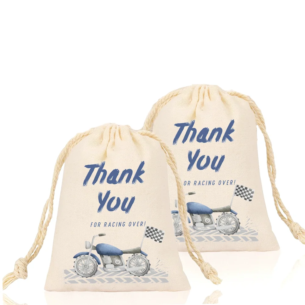 5 Pcs Race Motorcycle Sports Drawstring Pockets Bag Family Birthday Party Suppies Kids Party Decoration Anniversaire Favor