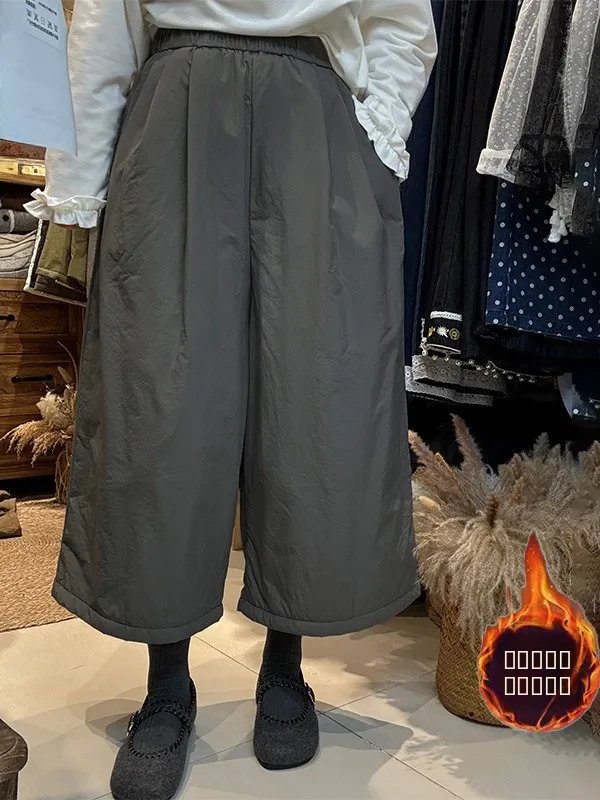 

Женские хлопковые брюки с высокой талией, осенне-зимние, теплые, широкие, в корейском стиле, модель Sle mat Eighteen