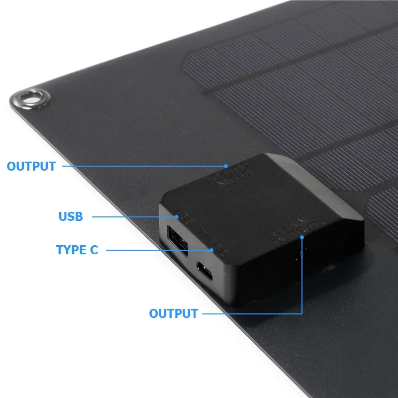 Imagem -03 - Carregador de Bateria Portátil Dual Port Placa de Células Solares Carregador de Carro para Suporte Telefônico Carga Rápida 50w 18v Usb tipo c