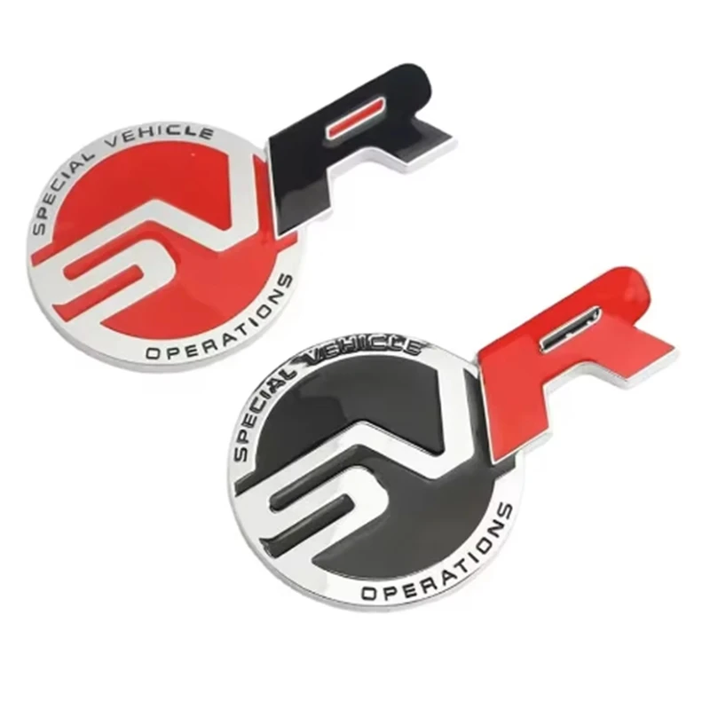 3d Metal Black Red Logo SVR Emblem Car Trunk Badge Decal For Land Rover Range Rover Sport L494 494 SVR Sticker Accessories