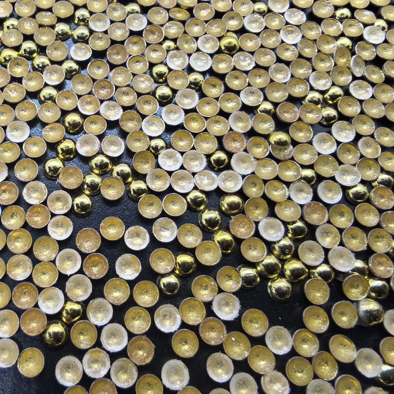 DIY Garment Studs, Pixie Stone, Round Strass, Hotfix, Gold, Silver, Diamond Crafts, Metal Studs Decorations for Clothes, 2mm