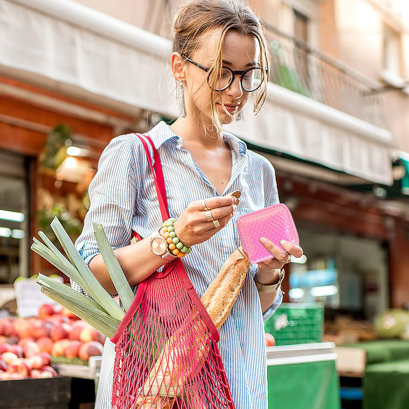 

Little Mermaid Coin Wallet Shiny PU Minimalist Lightweight Slim Design for Women Girls USB Cable Credit Card Holder Key Chain