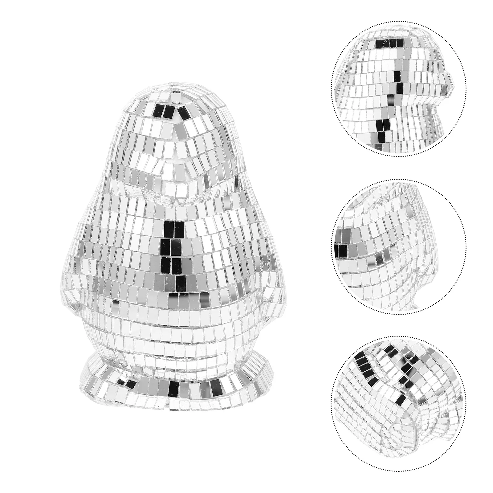 

3Pcs Penguin Disco Ball Decoration Creative Reflective Ornaments for Christmas Party Car Dashboard Desktop Decor