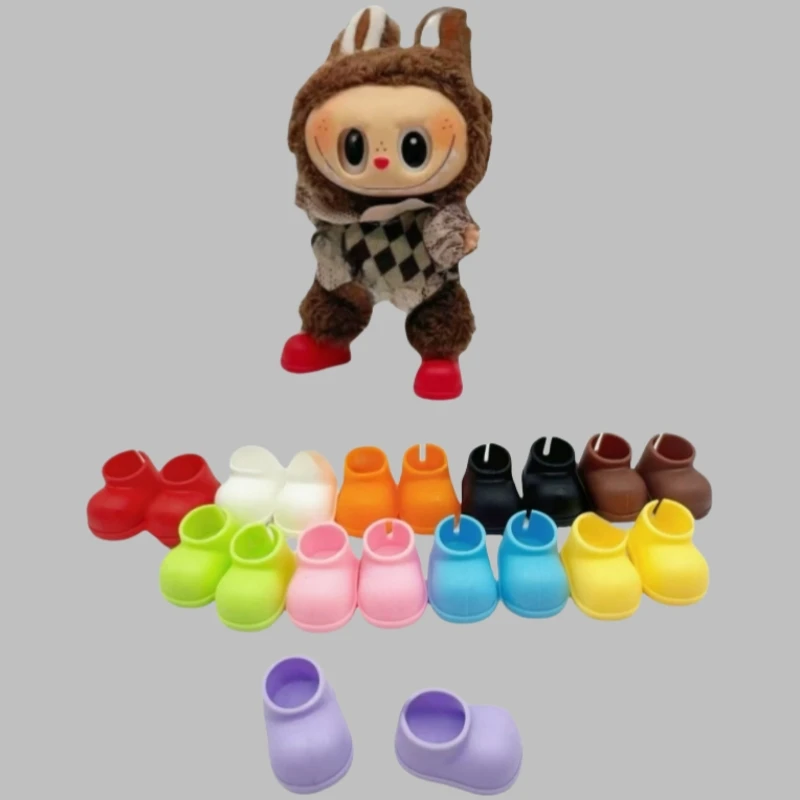 

Multi-color Labubu Doll Shoes 3.4cm Can Wear Boots Cute Cotton Doll Slippers Clothing Accessories Children's Toys Birthday Gift