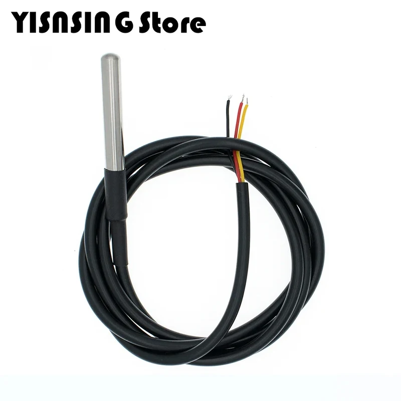 DS18B20 Stainless Steel Package 1 Meters/3Meters Waterproof 18b20 Cable Probe Temperature Sensor